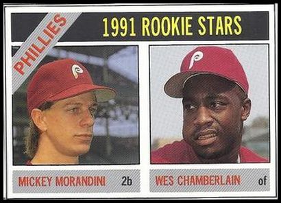 91BCM60 26 Phillies Rookies (Mickey Morandini Wes Chamberlain).jpg